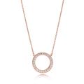 Κολιέ 14K rose gold-plated με κυβ. ζιρκόνια (διπλής όψεως) λογότυπο PANDORA