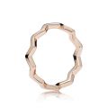 Δαχτυλίδι 14K rose gold-plated, Zigzag