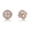 Σκουλαρίκια 14K rose gold-plated αποσπώμενα με κυβική ζιρκόνια