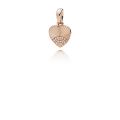 Κρεμαστό με κυβ. ζιρκόνια, καρδιά 14K rose gold-plated