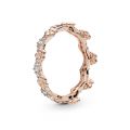 Δαχτυλίδι 14K rose gold-plated με κυβική ζιρκόνια, λουλούδι