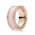 Δαχτυλίδι 14K rose gold-plated με ροζ κυβική ζιρκόνια και ζαχαρί σμάλτο