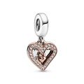 Κρεμαστό σύμβολο 14K rose gold-plated με κυβ. ζιρκόνια, καρδιά