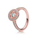 Δαχτυλίδι με κυβική ζιρκόνια 14K rose gold-plated