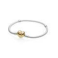 Βραχιόλι ασ.925 & PANDORA Shine με κούμπωμα ασφαλείας σε σχήμα καρδιάς