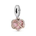 Κρεμαστό ασ. 925 & 14K rose gold-plated με κυβική ζιρκόνια & σμάλτο, καρδιά