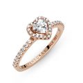 Δαχτυλίδι 14K rose gold-plated με κυβική ζιρκόνια, καρδιά