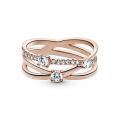 Δαχτυλίδι 14K rose gold-plated με κυβική ζιρκόνια