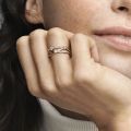 Δαχτυλίδι 14K rose gold-plated με κυβική ζιρκόνια