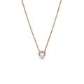 Κολιέ 14K rose gold-plated με κυβική ζιρκόνια, καρδιά