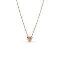 Κολιέ 14K rose gold-plated με κυβική ζιρκόνια, καρδιά