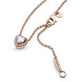 Κολιέ 14K rose gold-plated με κυβική ζιρκόνια, καρδιά
