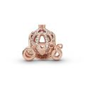 Σύμβολο 14K rose gold-plated με κυβική ζιρκόνια, Disney Cinderella, άμαξα κολοκύθα