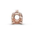 Σύμβολο 14K rose gold-plated με κυβική ζιρκόνια, Disney Cinderella, άμαξα κολοκύθα