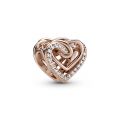Σύμβολο 14K rose gold-plated με κυβική ζιρκόνια, καρδιά