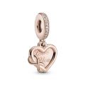 Κρεμαστό 14K rose gold-plated με κυβική ζιρκόνια, καρδιά και άπειρο