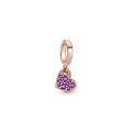 Κρεμαστό 14K rose gold-plated με μωβ κρύσταλλο, καρδιά