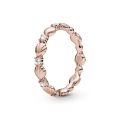 Δαχτυλίδι 14K rose gold-plated με κυβική ζιρκόνια, κοχύλι