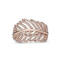 Δαχτυλίδι με κυβ. ζιρκόνια micro pave, 14K rose gold-plated