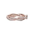 Δαχτυλίδι δεσμός με κυβ. ζιρκόνια, 14K rose gold-plated