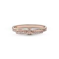Δαχτυλίδι φιόγκος με κυβ. ζιρκόνια, 14K rose gold-plated