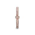 Δαχτυλίδι φιόγκος με κυβ. ζιρκόνια, 14K rose gold-plated