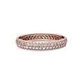 Δαχτυλίδι με κυβ. ζιρκόνια, 14K rose gold-plated