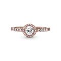 Δαχτυλίδι 14K rose gold-plated με στρογγυλή κυβική ζιρκόνια
