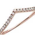 Δαχτυλίδι με κυβ. ζιρκόνια, wishbone 14K rose gold-plated