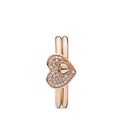Δαχτυλίδι 14K rose gold-plated με κυβική ζιρκόνια, καρδιά