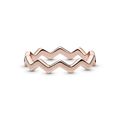 Δαχτυλίδι 14K rose gold-plated, Zigzag