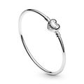 Bangle ασ.925 με κούμπωμα καρδιά