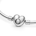 Bangle ασ.925 με κούμπωμα καρδιά