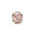 Σύμβολο με κυβ. ζιρκόνια, 14K rose gold-plated