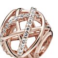 Σύμβολο με κυβ. ζιρκόνια, 14K rose gold-plated