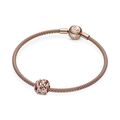 Σύμβολο με κυβ. ζιρκόνια, 14K rose gold-plated