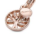 Κρεμαστό 14K rose gold-plated με κυβική ζιρκόνια, δέντρο της οικογένειας