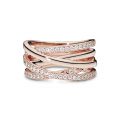 Δαχτυλίδι με κυβ. ζιρκόνια, 14K rose gold-plated