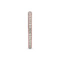 Δαχτυλίδι με κυβ. ζιρκόνια, 14K rose gold-plated