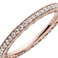 Δαχτυλίδι με κυβ. ζιρκόνια, 14K rose gold-plated