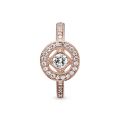 Δαχτυλίδι με κυβική ζιρκόνια 14K rose gold-plated