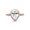 Δαχτυλίδι με κυβική ζιρκόνια 14K rose gold-plated