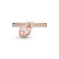Δαχτυλίδι 14K rose gold-plated, καρδιά λουκέτο