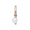 Δαχτυλίδι 14K rose gold-plated με λευκό καλλιεργημένο μαργαριτάρι