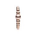 Δαχτυλίδι μοτίβο φυσαλίδες, 14K rose gold-plated