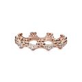 Δαχτυλίδι 14K rose gold-plated με κυβική ζιρκόνια, λουλούδι