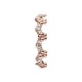 Δαχτυλίδι 14K rose gold-plated με κυβική ζιρκόνια, λουλούδι