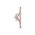 Δαχτυλίδι με διαφ. κυβ. ζιρκόνια 14K rose gold-plated, τιάρα wishbone