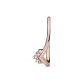 Δαχτυλίδι με διαφ. κυβ. ζιρκόνια 14K rose gold-plated, τιάρα wishbone