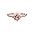 Δαχτυλίδι 14K rose gold-plated με κρύσταλλα & κυβ. ζιρκόνια, κορώνα